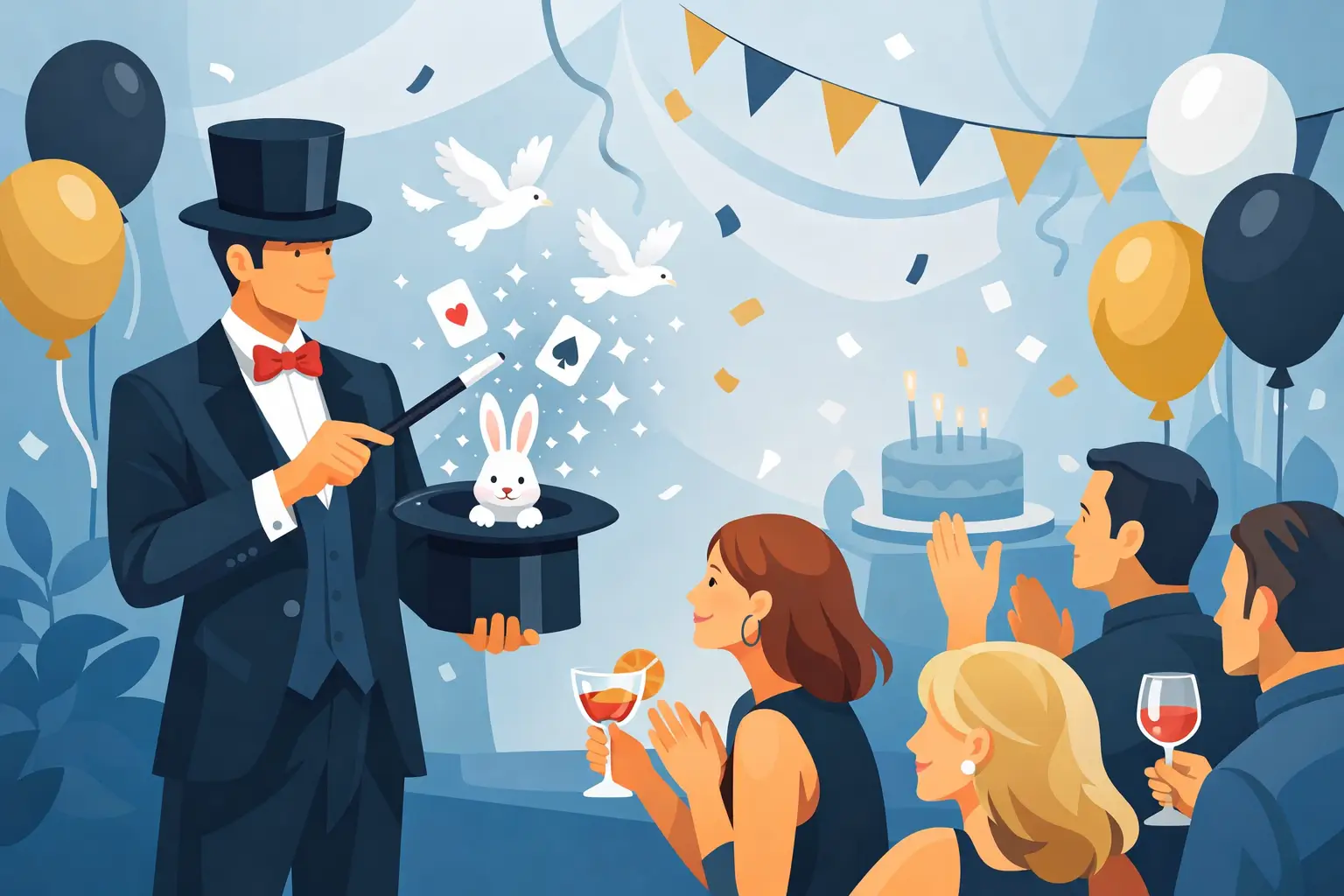Goochelaar voor verjaardagsfeest volwassenen