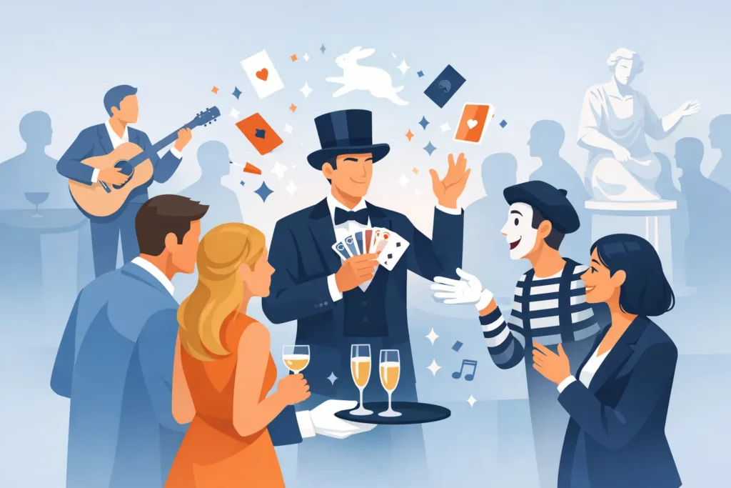 Walk around entertainment feest dat werkt