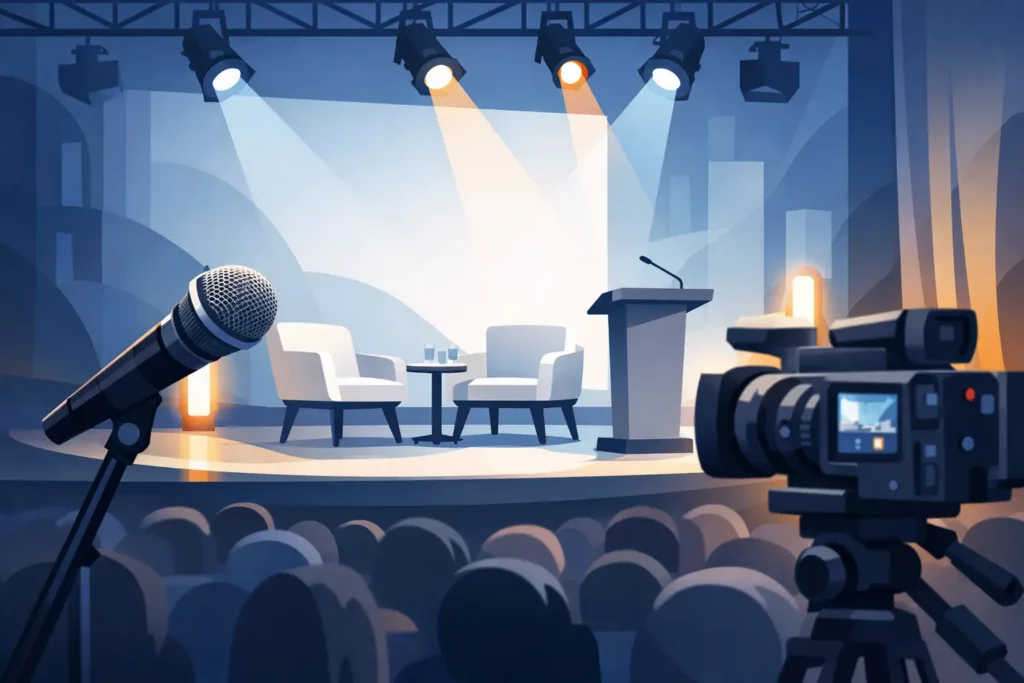 Close-up of podiumshow kiezen voor jouw event