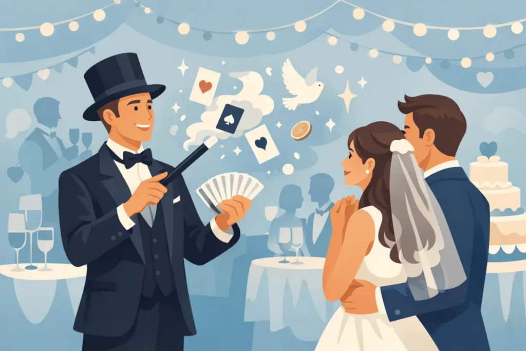 Gids voor goochelaar op trouwreceptie