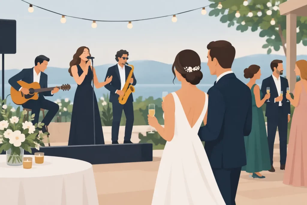 Voorbeeld entertainment op een huwelijksreceptie